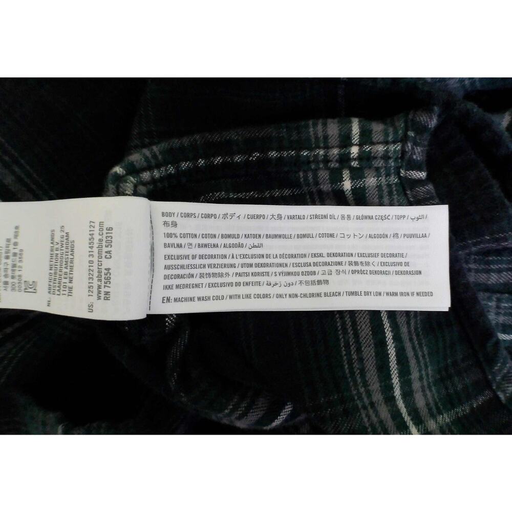 Abercrombie & Fitch Flannel Check Relaxed Fit Cotton Shirt Men’s Size L - Picture 8 of 8